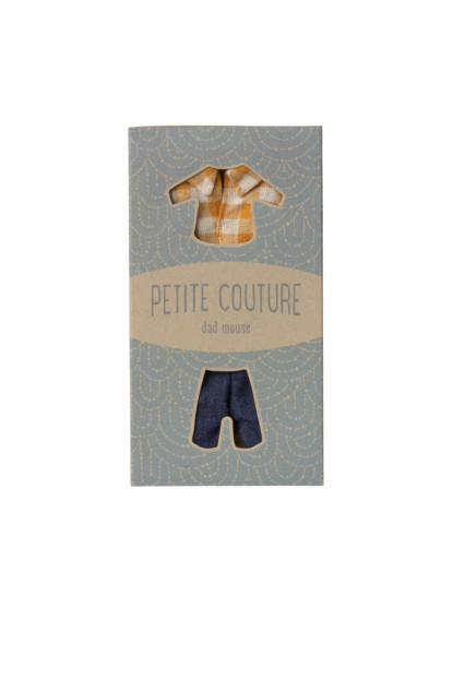 CAMISA CUADROS AMARILLOS Y PANTALÓN PARA PAPÁ RATÓN (FATHER), MAILEG