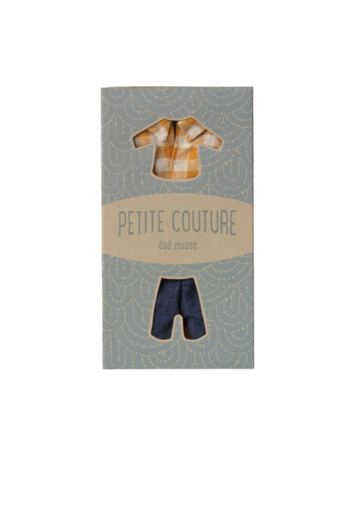 CAMISA CUADROS AMARILLOS Y PANTALÓN PARA PAPÁ RATÓN (FATHER), MAILEG