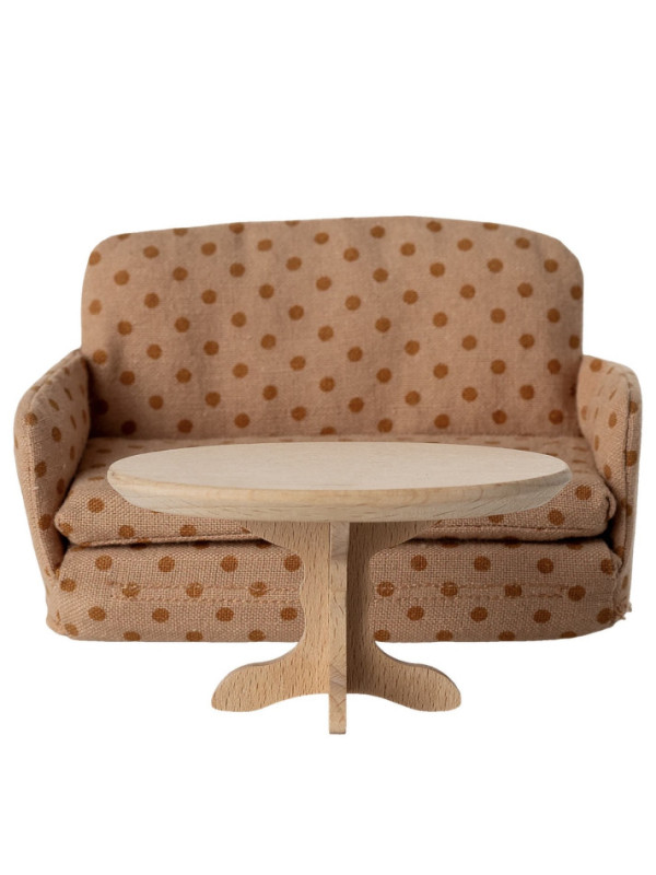 MESITA DE CAFÉ OVAL DE MADERA PARA RATONCITOS, MAILEG