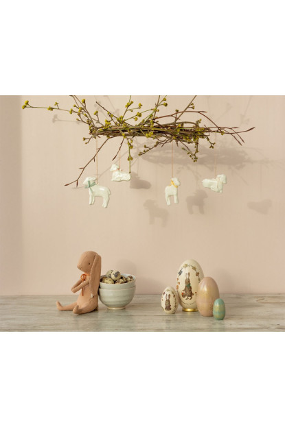 ADORNO DE METAL CORDERITO CON LAZO MENTA, MAILEG