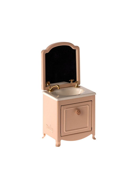 MUEBLE LAVABO CON ESPEJO PARA RATONCITOS ROSA EMPOLVADO, MAILEG