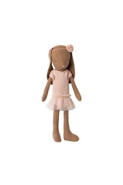 CONEJITA MARRÓN CON TRAJE DE BALLET ROSA (SIZE 1), MAILEG